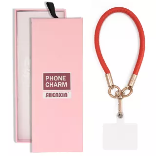 BRELOCZEK CHARM Zawieszka Quick Do Telefonu Kluczy Plecaka Smycz Skóra Pomarańczowy