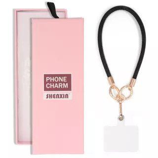BRELOCZEK CHARM Zawieszka Quick Do Telefonu Kluczy Plecaka Smycz Guma Jeans Czarny