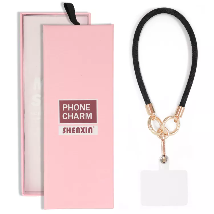 BRELOCZEK CHARM Zawieszka Quick Do Telefonu Kluczy Plecaka Smycz Guma Jeans Czarny