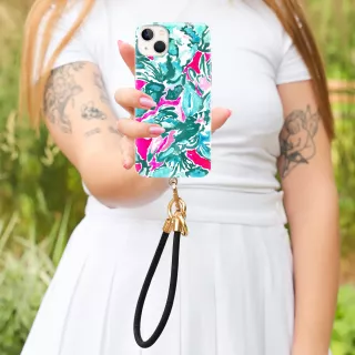 BRELOCZEK CHARM Zawieszka Quick Do Telefonu Kluczy Plecaka Smycz Guma Jeans Czarny