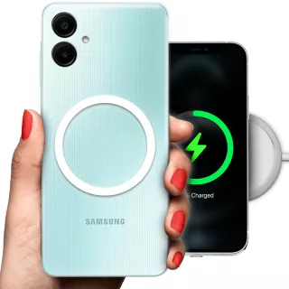 ETUI CLEAR 2mm RING MAGSAFE NA TELEFON SAMSUNG GALAXY A25 5G BIAŁY