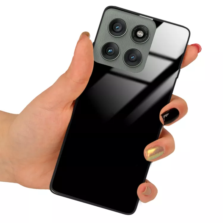 ETUI BLACK CASE GLASS NA TELEFON MOTOROLA EDGE 60 PRO 5G CZARNY