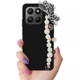 ETUI SMOOTH Z ŁAŃCUSZKIEM NA TELEFON HONOR 400 SMART CZARNY