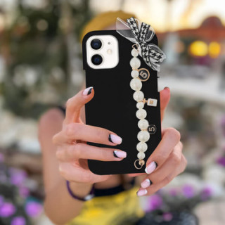 ETUI SMOOTH Z ŁAŃCUSZKIEM NA TELEFON APPLE IPHONE 15 PLUS CZARNY
