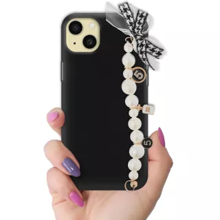 ETUI SMOOTH Z ŁAŃCUSZKIEM NA TELEFON APPLE IPHONE 15 PLUS CZARNY