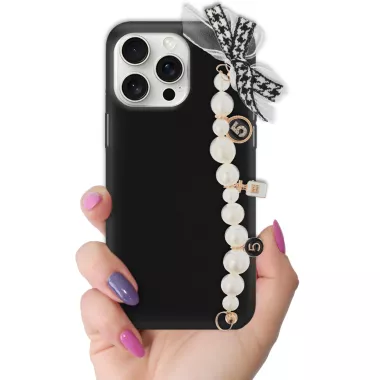 ETUI SMOOTH Z ŁAŃCUSZKIEM NA TELEFON APPLE IPHONE 15 PRO MAX CZARNY