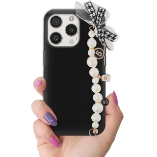 ETUI SMOOTH Z ŁAŃCUSZKIEM NA TELEFON APPLE IPHONE 15 PRO CZARNY