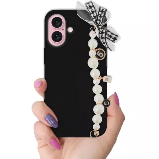ETUI SMOOTH Z ŁAŃCUSZKIEM NA TELEFON APPLE IPHONE 16 CZARNY