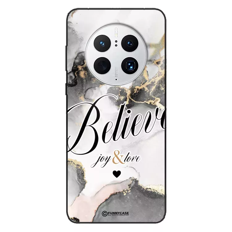 Etui Black Case Glass Marble Elegance do HUAWEI MATE 50 PRO Marmurkowe