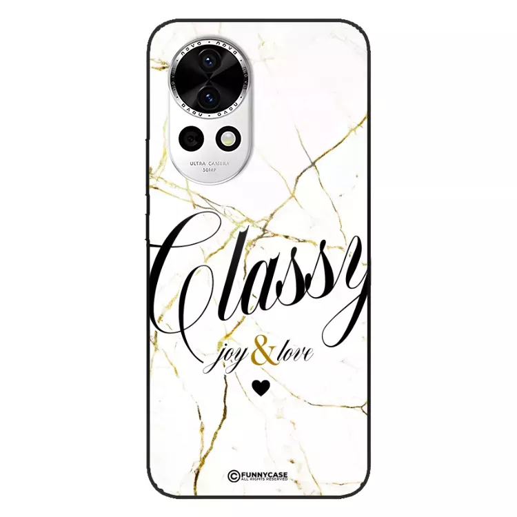 Etui Black Case Glass Marble Elegance do HUAWEI NOVA 12 Marmurkowe