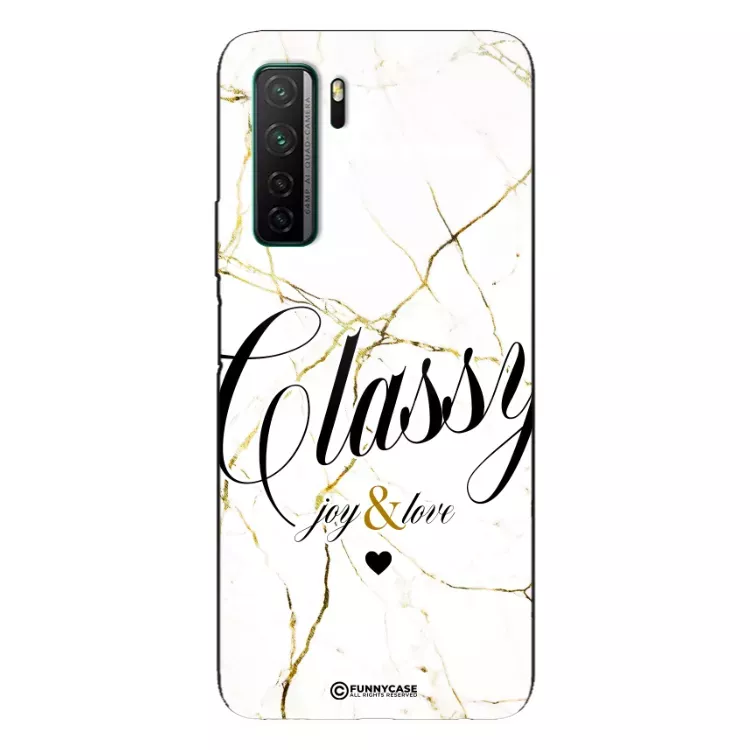 Etui Black Case Glass Marble Elegance do HUAWEI NOVA 7SE Marmurkowe
