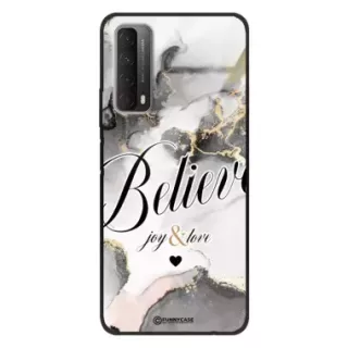 Etui Black Case Glass Marble Elegance do HUAWEI Y7a Marmurkowe