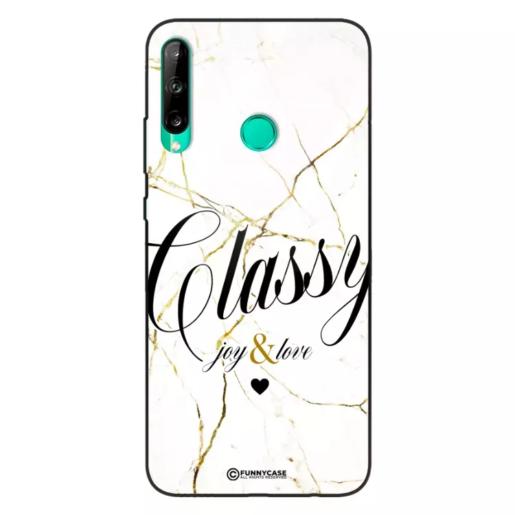 Etui Black Case Glass Marble Elegance do HUAWEI P40 LITE E Marmurkowe