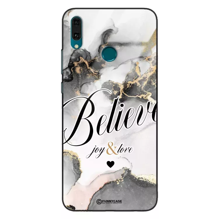 Etui Black Case Glass Marble Elegance do HUAWEI Y9 2019 Marmurkowe