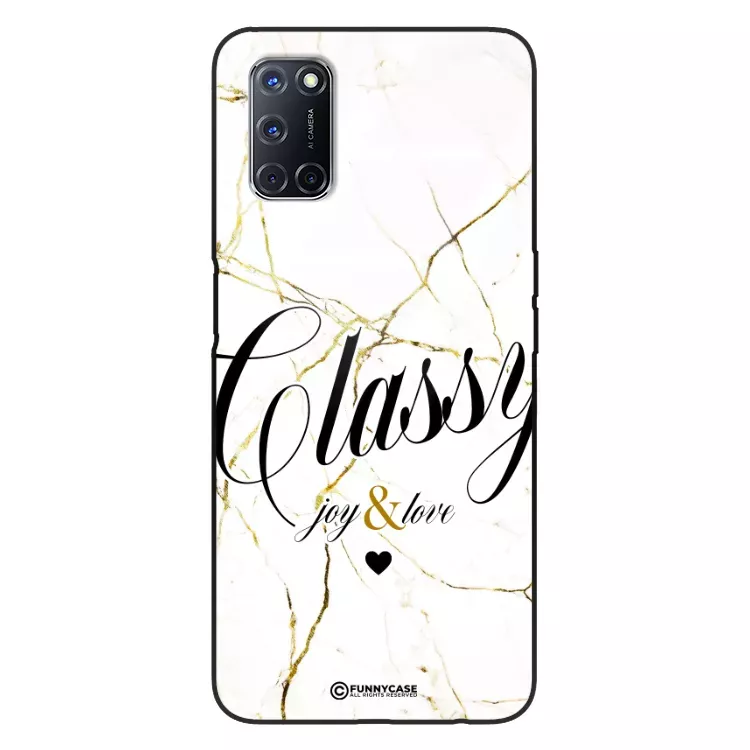 Etui Black Case Glass Marble Elegance do OPPO A52 Marmurkowe