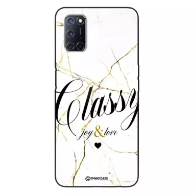 Etui Black Case Glass Marble Elegance do OPPO A52 Marmurkowe
