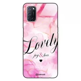 Etui Black Case Glass Marble Elegance do OPPO A92 Marmurkowe