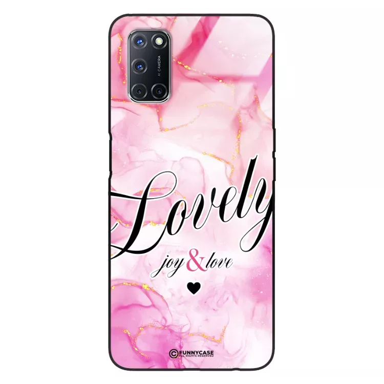 Etui Black Case Glass Marble Elegance do OPPO A92 Marmurkowe