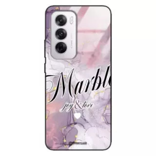 Etui Black Case Glass Marble Elegance do OPPO RENO 12 5G Marmurkowe