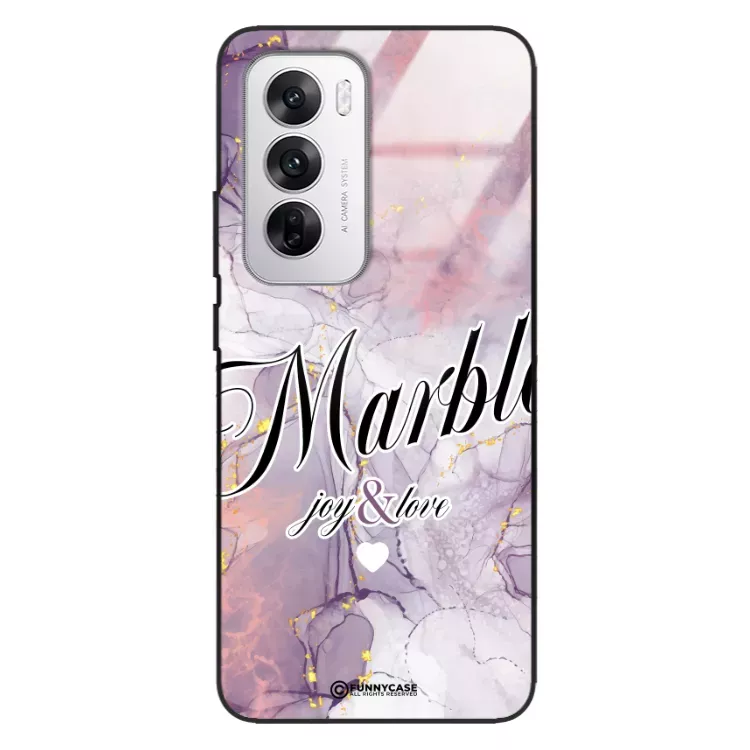 Etui Black Case Glass Marble Elegance do OPPO RENO 12 5G Marmurkowe