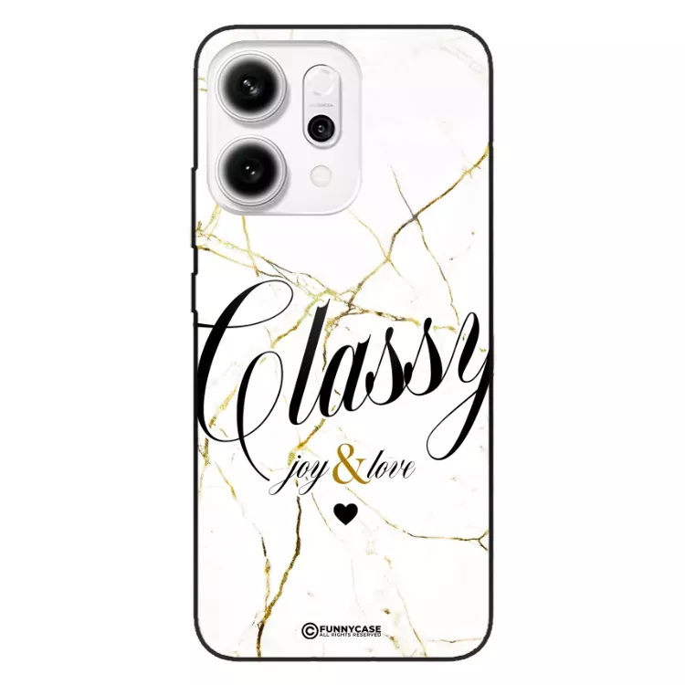 Etui Black Case Glass Marble Elegance do OPPO RENO 14 5G Marmurkowe
