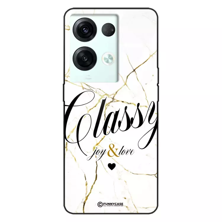 Etui Black Case Glass Marble Elegance do OPPO RENO 8 Marmurkowe
