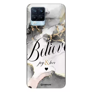 Etui Black Case Glass Marble Elegance do REALME 8 Marmurkowe