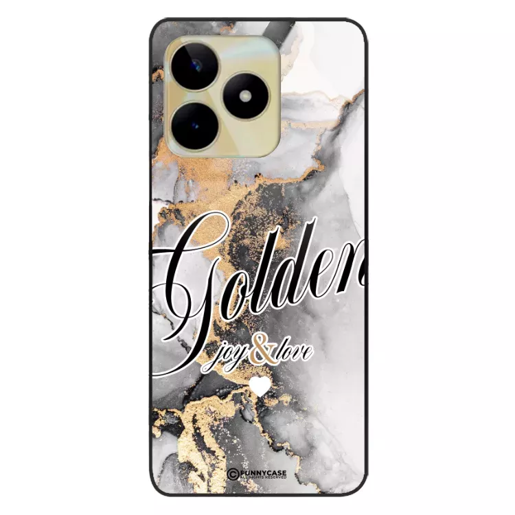 Etui Black Case Glass Marble Elegance do REALME C53 4G Marmurkowe