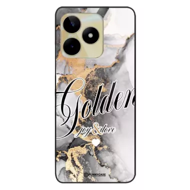 Etui Black Case Glass Marble Elegance do REALME C53 4G Marmurkowe