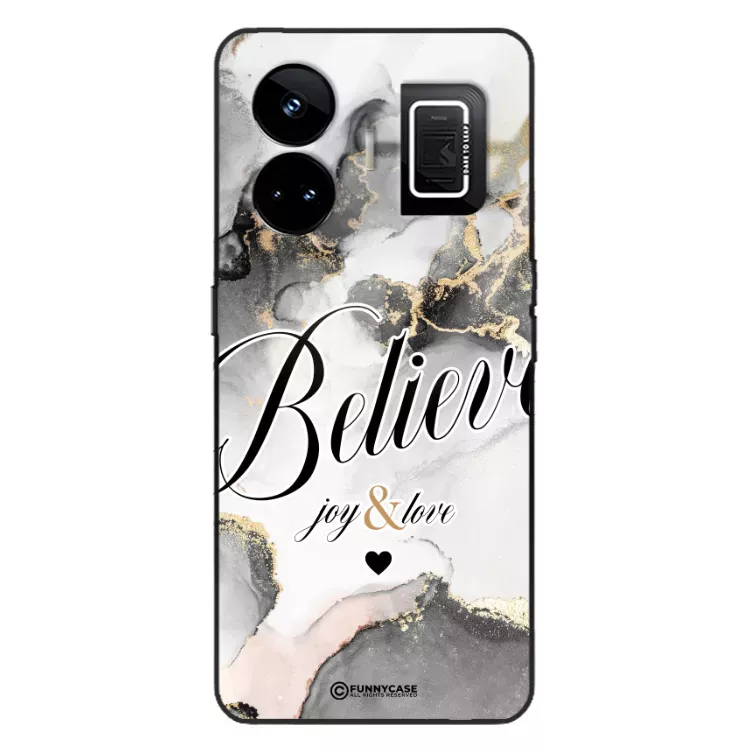 Etui Black Case Glass Marble Elegance do REALME GT NEO 5 Marmurkowe