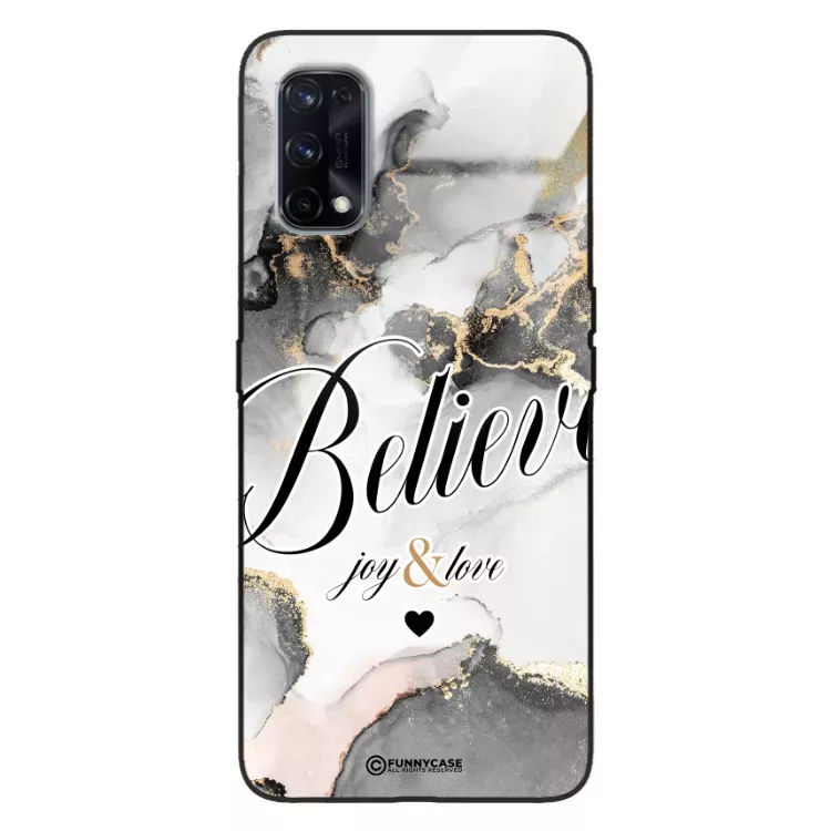Etui Black Case Glass Marble Elegance do REALME X7 Marmurkowe