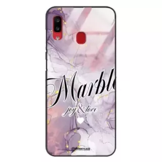 Etui Black Case Glass Marble Elegance do SAMSUNG A20 Marmurkowe