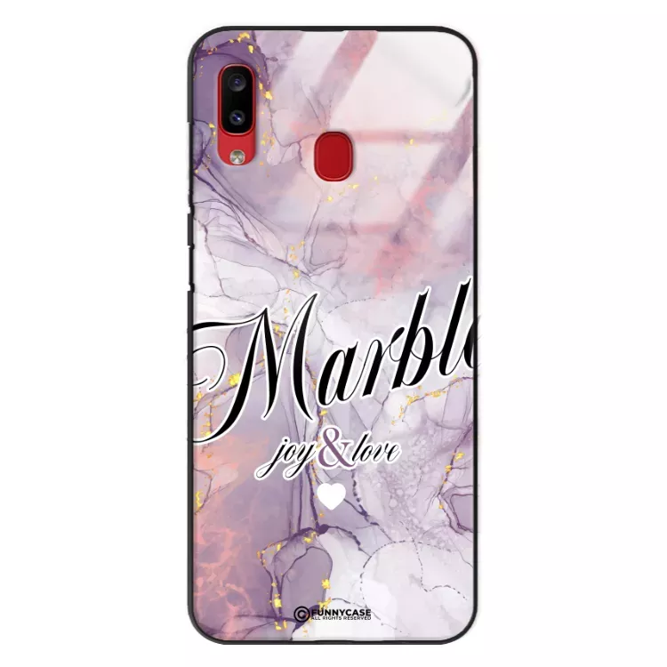 Etui Black Case Glass Marble Elegance do SAMSUNG A20 Marmurkowe