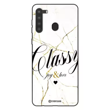 Etui Black Case Glass Marble Elegance do SAMSUNG A21 Marmurkowe
