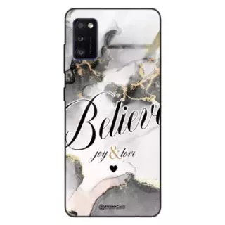Etui Black Case Glass Marble Elegance do SAMSUNG A41 Marmurkowe