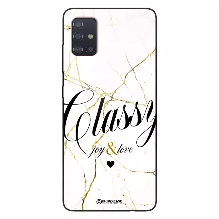 Etui Black Case Glass Marble Elegance do SAMSUNG A51 Marmurkowe