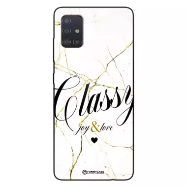Etui Black Case Glass Marble Elegance do SAMSUNG A51 Marmurkowe