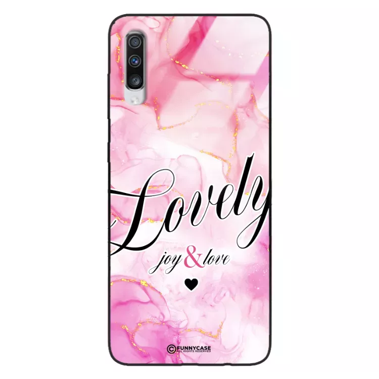 Etui Black Case Glass Marble Elegance do SAMSUNG A70 Marmurkowe