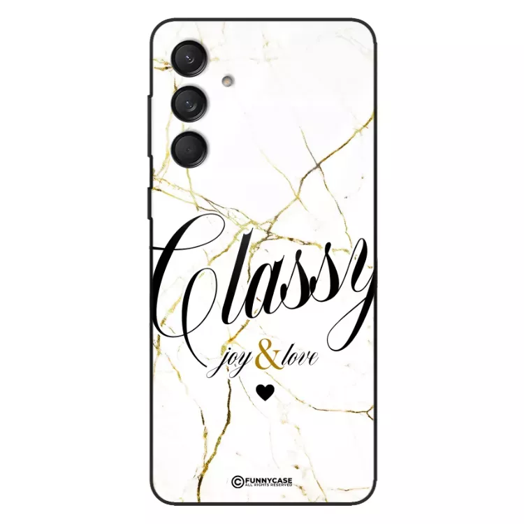 Etui Black Case Glass Marble Elegance do SAMSUNG M55 5G Marmurkowe