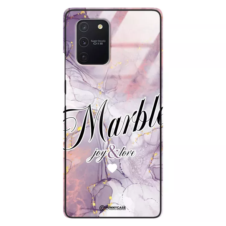 Etui Black Case Glass Marble Elegance do SAMSUNG A91 Marmurkowe