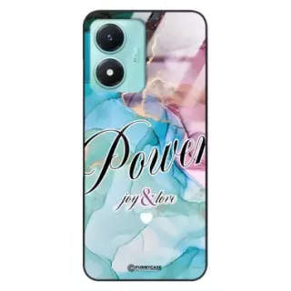 Etui Black Case Glass Marble Elegance do VIVO Y02s Marmurkowe