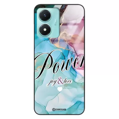 Etui Black Case Glass Marble Elegance do VIVO Y02s Marmurkowe