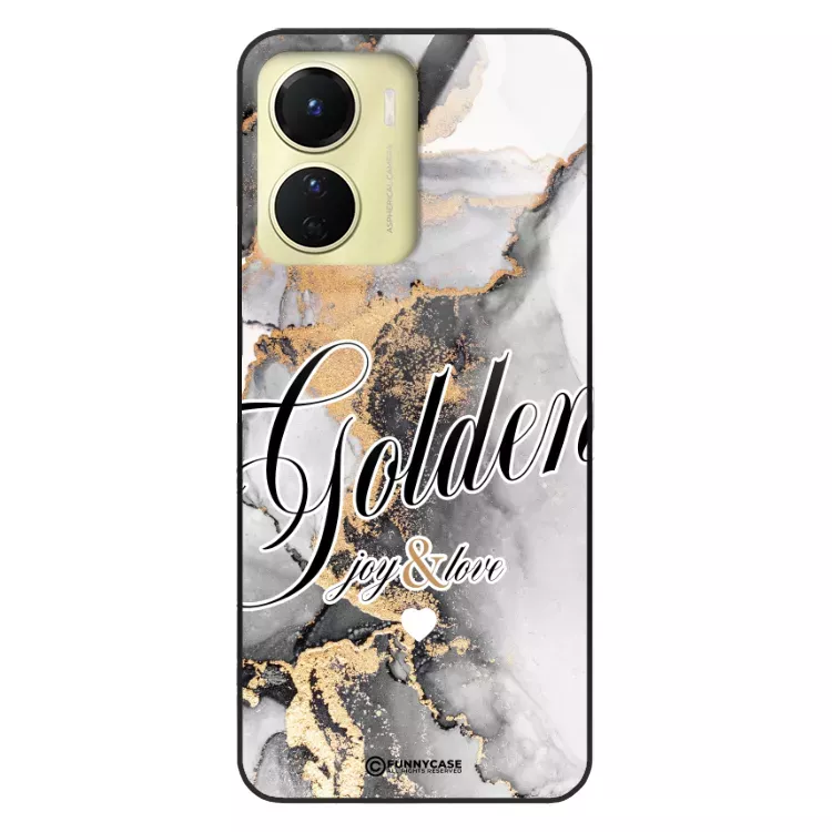 Etui Black Case Glass Marble Elegance do VIVO Y16 Marmurkowe