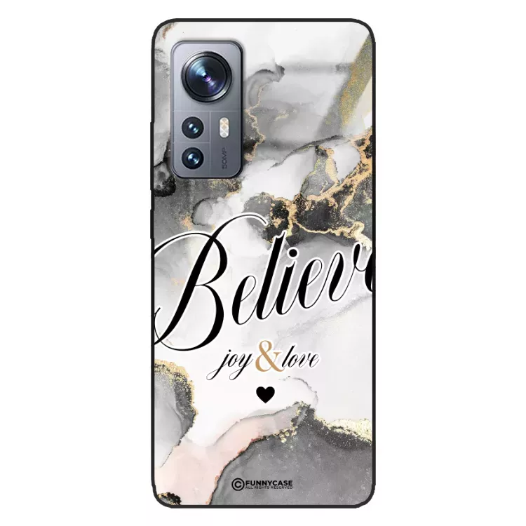 Etui Black Case Glass Marble Elegance do XIAOMI 12 Marmurkowe
