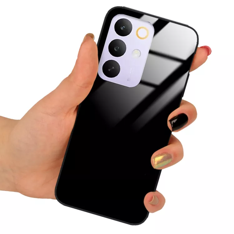 ETUI BLACK CASE GLASS NA TELEFON REALME C85 CZARNY