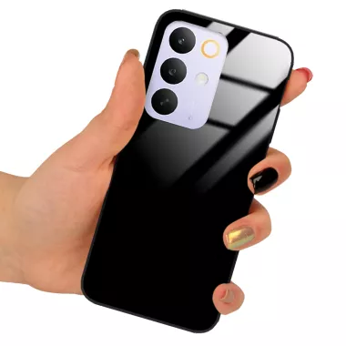 ETUI BLACK CASE GLASS NA TELEFON REALME C85 CZARNY