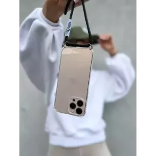 ETUI CROSSBODY NA TELEFON REALME 15 CZARNY Sznurek Smycz