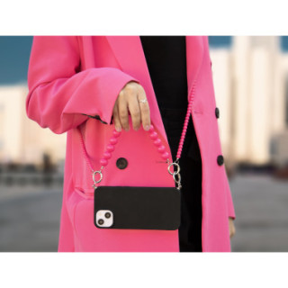 MATOWE ETUI DO XIAOMI REDMI NOTE 15 PRO 4G Z RÓŻOWYM ŁAŃCUSZKIEM KORALE BLINK 99 CZARNY