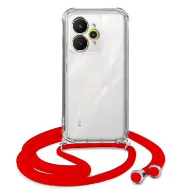ETUI CROSSBODY NA TELEFON REALME 15 PRO CZERWONY Sznurek Smycz