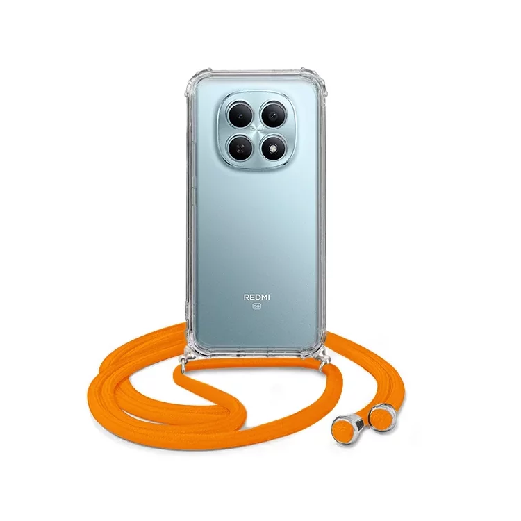 ETUI CROSSBODY NA TELEFON XIAOMI REDMI NOTE 15 5G POMARAŃCZOWY Sznurek Smycz